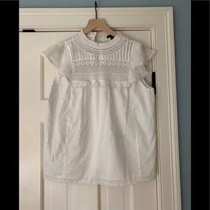 Beautiful J Crew flutter sleeve white blouse size S